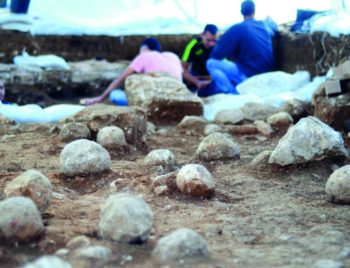Katapultstenar som förstörde templet hittade